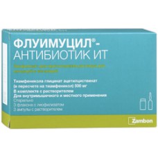 Флуимуцил антибиотик ИТ 500мг №3 амп.