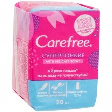  Салфетки Carefree ежедн супертонкие delicate scent №20